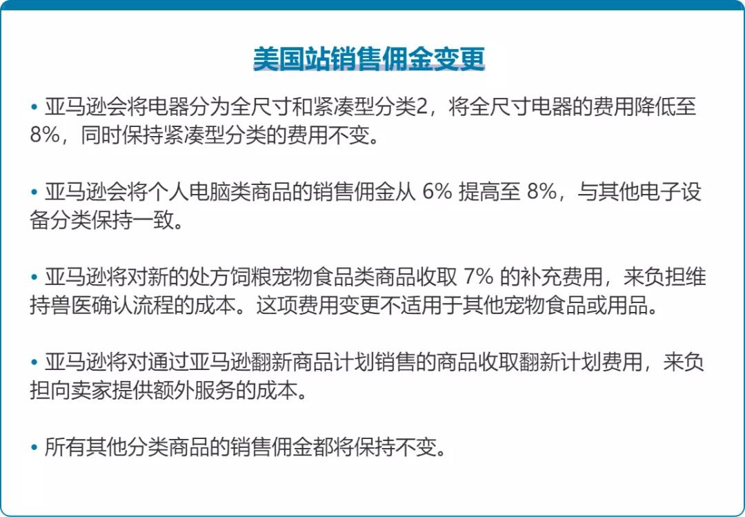 最新消息丨2021年亚马逊美国站销售佣金和FBA费用变更通知